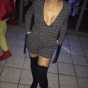 Black and white romper